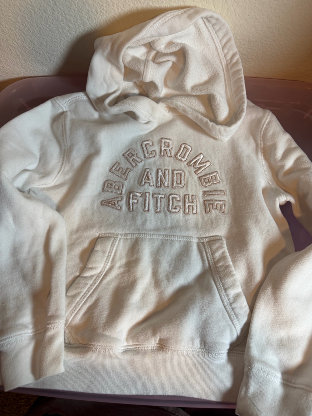 Soft Ivory Pullover Sweatshirt Sleeve